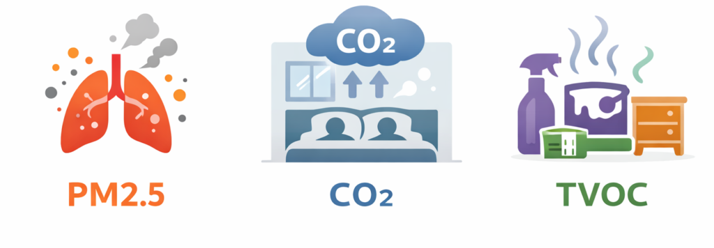 Indoor air quality parameters